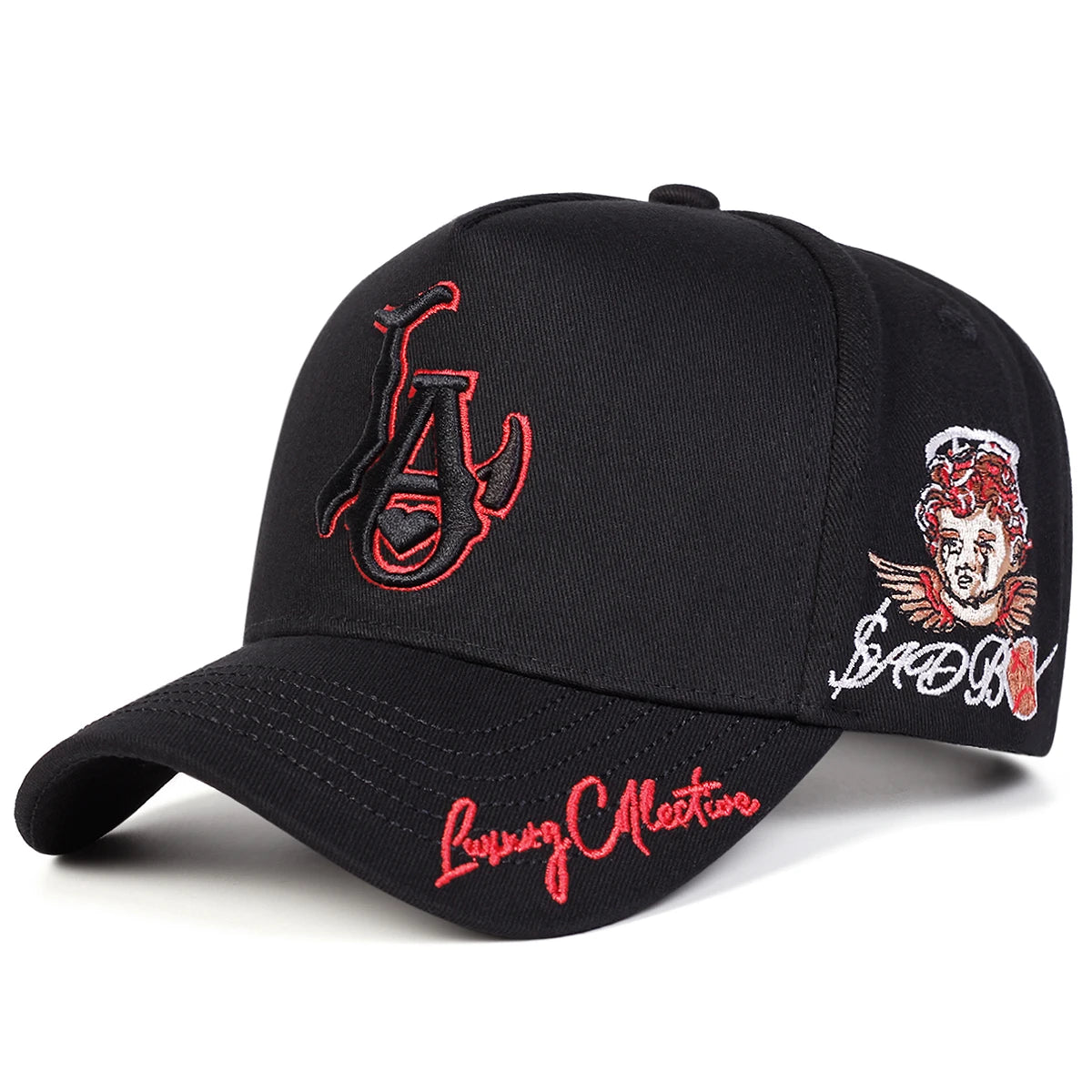 Gorra de béisbol unisex con bordado "LA Love" Gorras ajustables casuales para primavera y otoño Gorra con protección solar Gorra deportiva